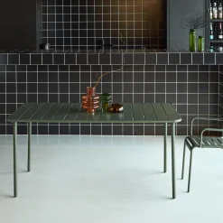 Mesa de jardín bistró de acero, 6-8 plazas, 160cm
