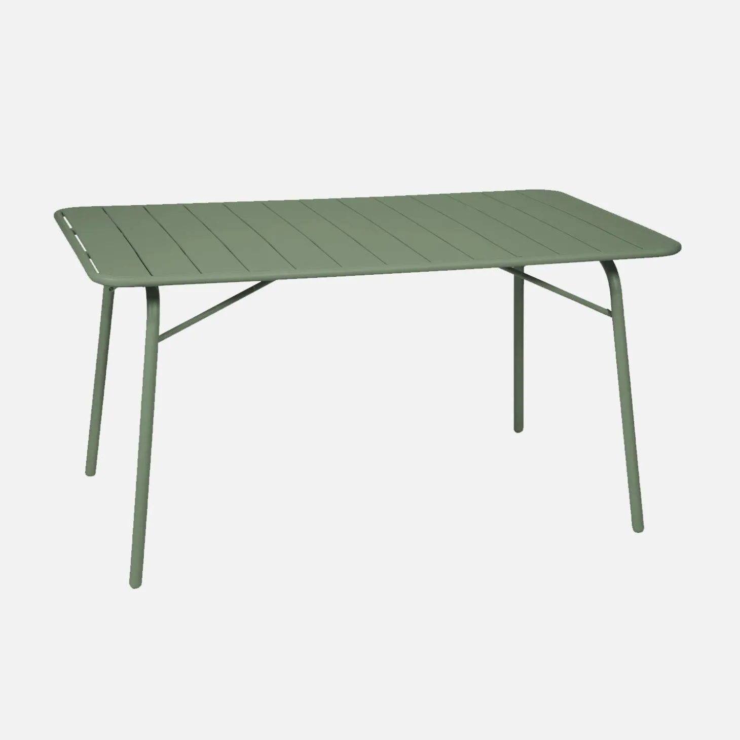 Mesa de jardín bistró de acero plegable, 6 plazas, 140cm