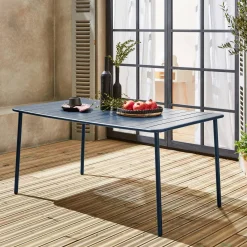 Mesa de jardín bistró de acero, 6-8 plazas, 160cm