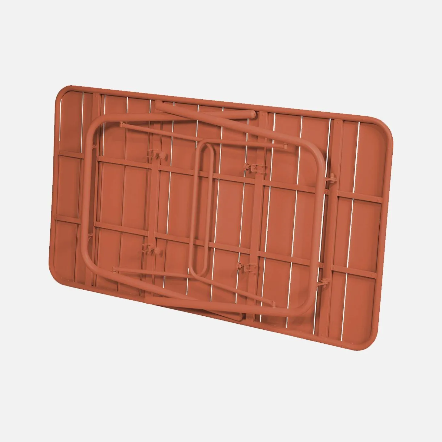 Mesa de jardín bistró de acero plegable, 6 plazas, 140cm