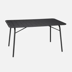 Mesa de jardín bistró de acero plegable, 6 plazas, 140cm