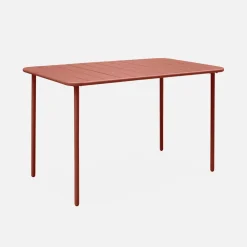Mesa de jardín bistró de acero, 4 plazas, 120cm