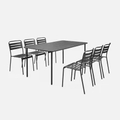 Mesa de jardín bistró de acero, 6-8 plazas, 160cm