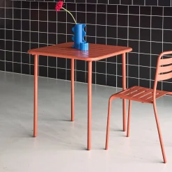 Mesa de jardín bistró de acero, 2 plazas, 70cm