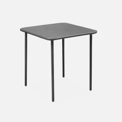 Mesa de jardín bistró de acero, 2 plazas, 70cm