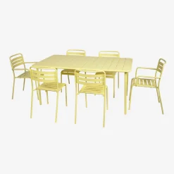 Mesa de jardín bistró de acero, 6-8 plazas, 160cm