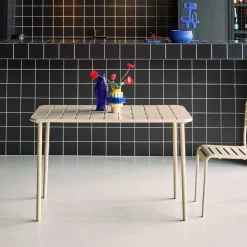 Mesa de jardín bistró de acero, 4 plazas, 120cm