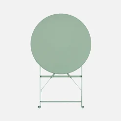 Mesa de jardín bistró plegable de acero, 2 plazas, ø60cm