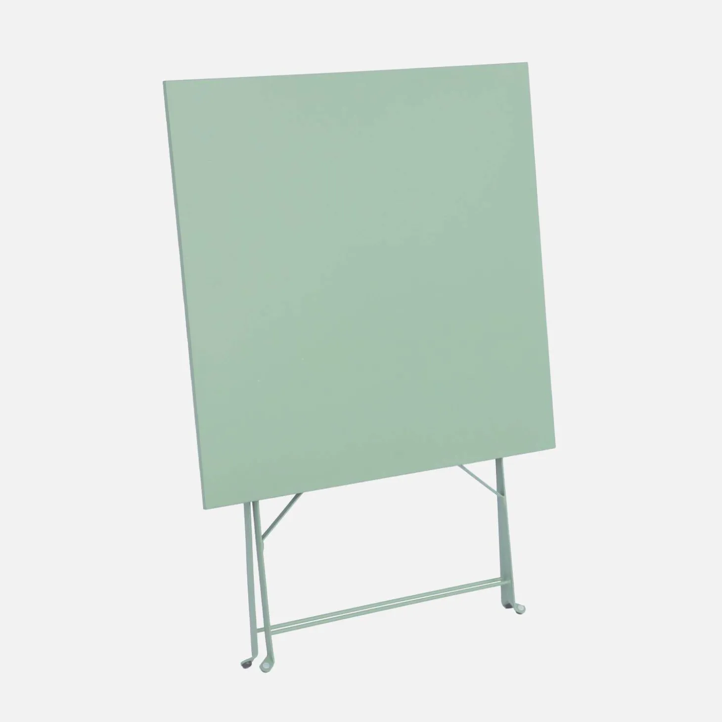 Mesa de jardín bistró plegable de acero, 2 plazas, 70cm
