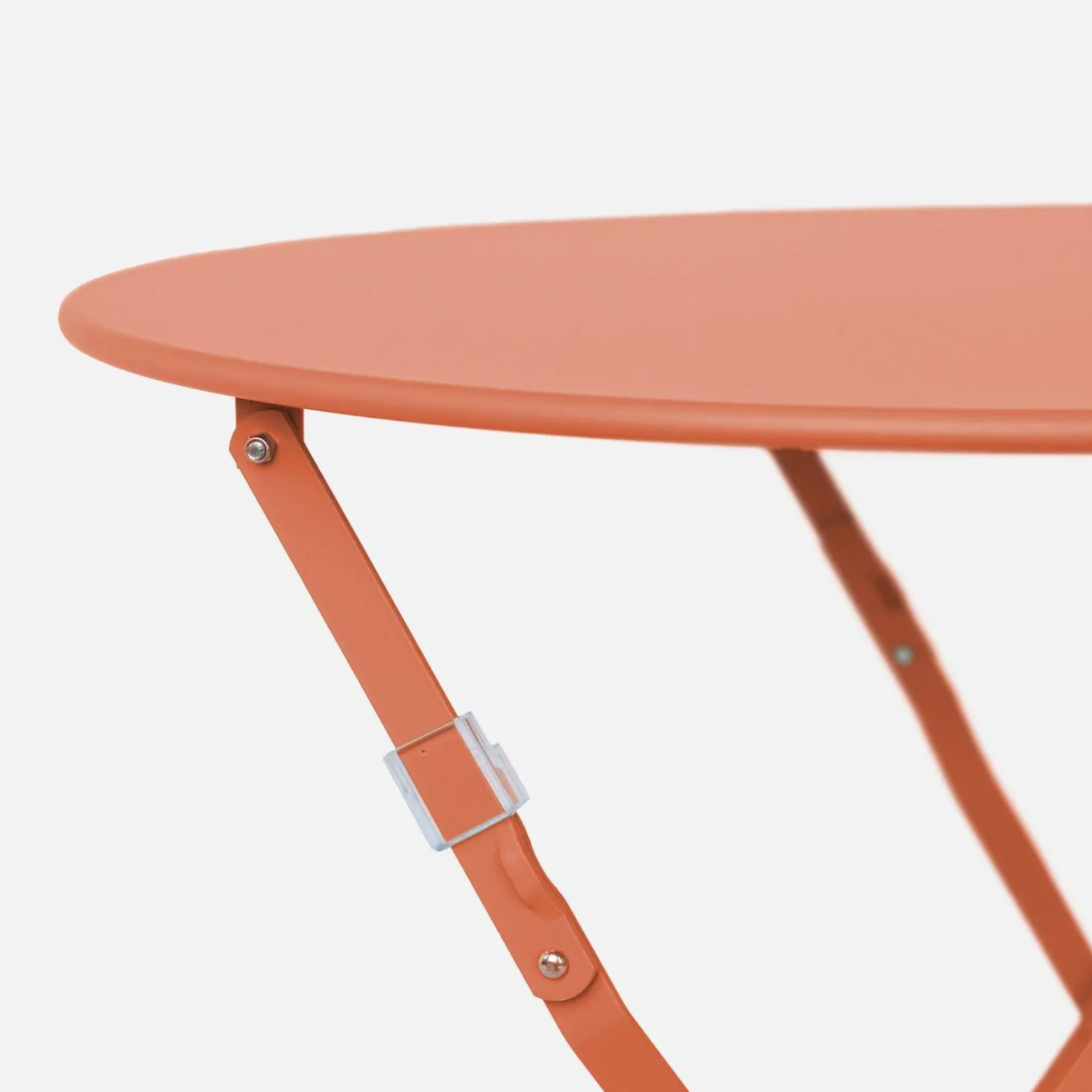 Mesa de jardín bistró plegable de acero, 2 plazas, ø60cm