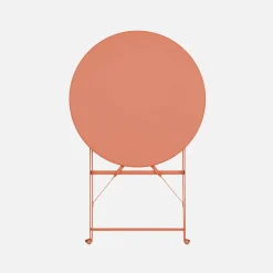 Mesa de jardín bistró plegable de acero, 2 plazas, ø60cm