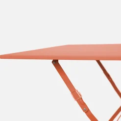 Mesa de jardín bistró plegable de acero, 2 plazas, 70cm
