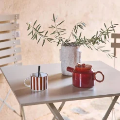 Mesa de jardín bistró plegable de acero, 2 plazas, 70cm