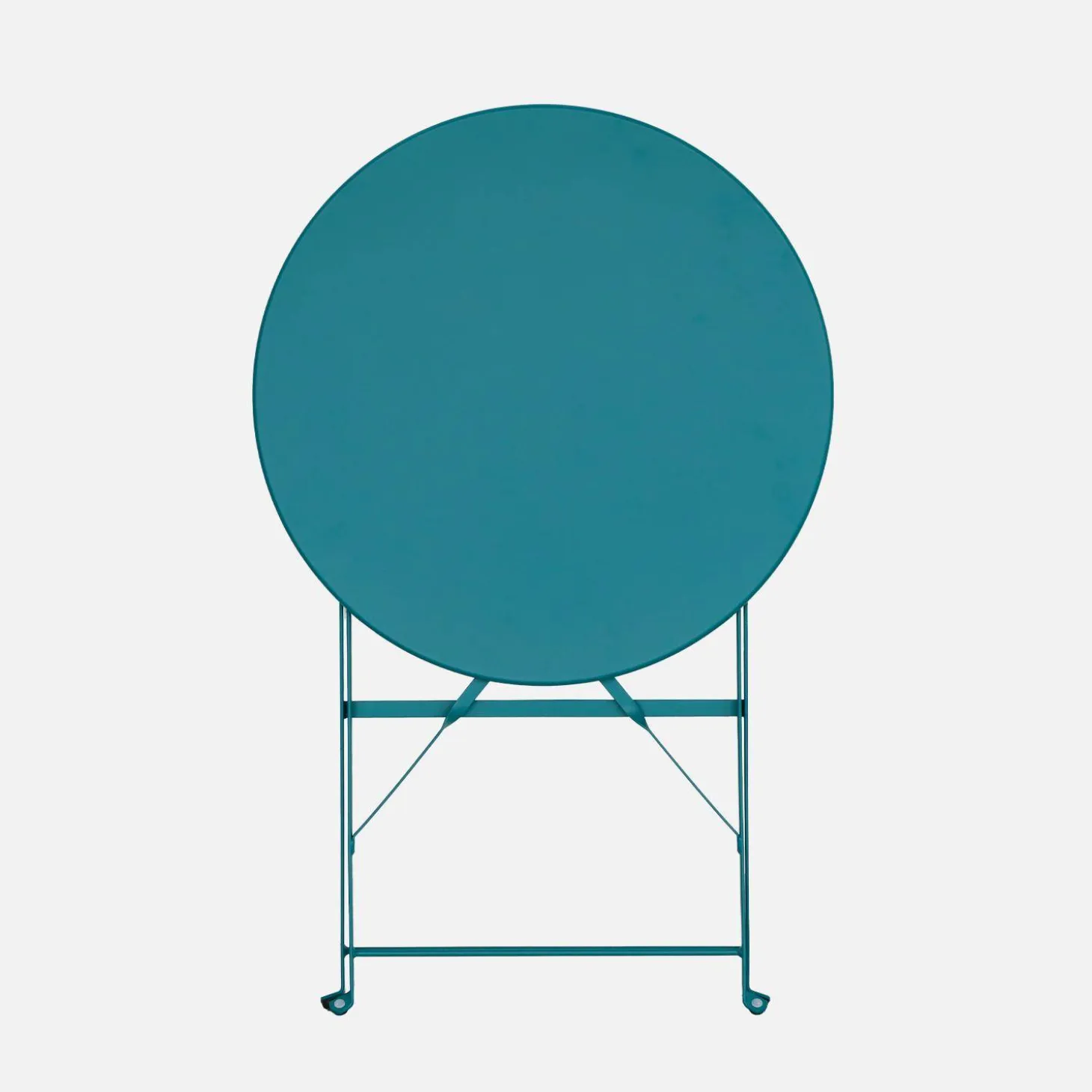 Mesa de jardín bistró plegable de acero, 2 plazas, ø60cm