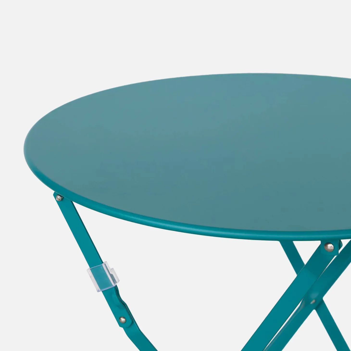 Mesa de jardín bistró plegable de acero, 2 plazas, ø60cm