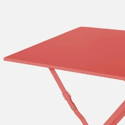 Mesa de jardín bistró plegable de acero, 2 plazas, 70cm