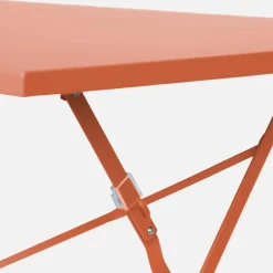 Mesa de jardín bistró plegable de acero, 4 plazas, 110cm