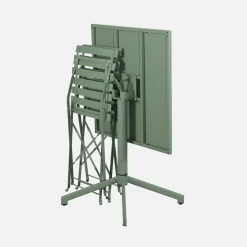 Mesa de jardín bistró plegable de metal con 2 sillas