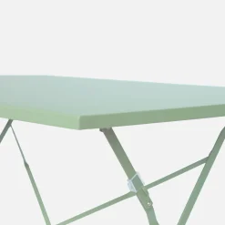 Mesa de jardín bistró plegable de acero, 4 plazas, 110cm