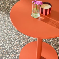 Mesa de jardín bistró redonda de acero para 2 personas