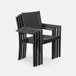 Mesa de jardín de aluminio con 6 sillas de textileno