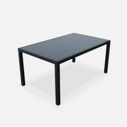 Mesa de jardín de aluminio con 6 sillas de textileno