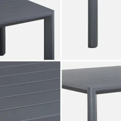 Mesa de jardín de aluminio de 8 plazas