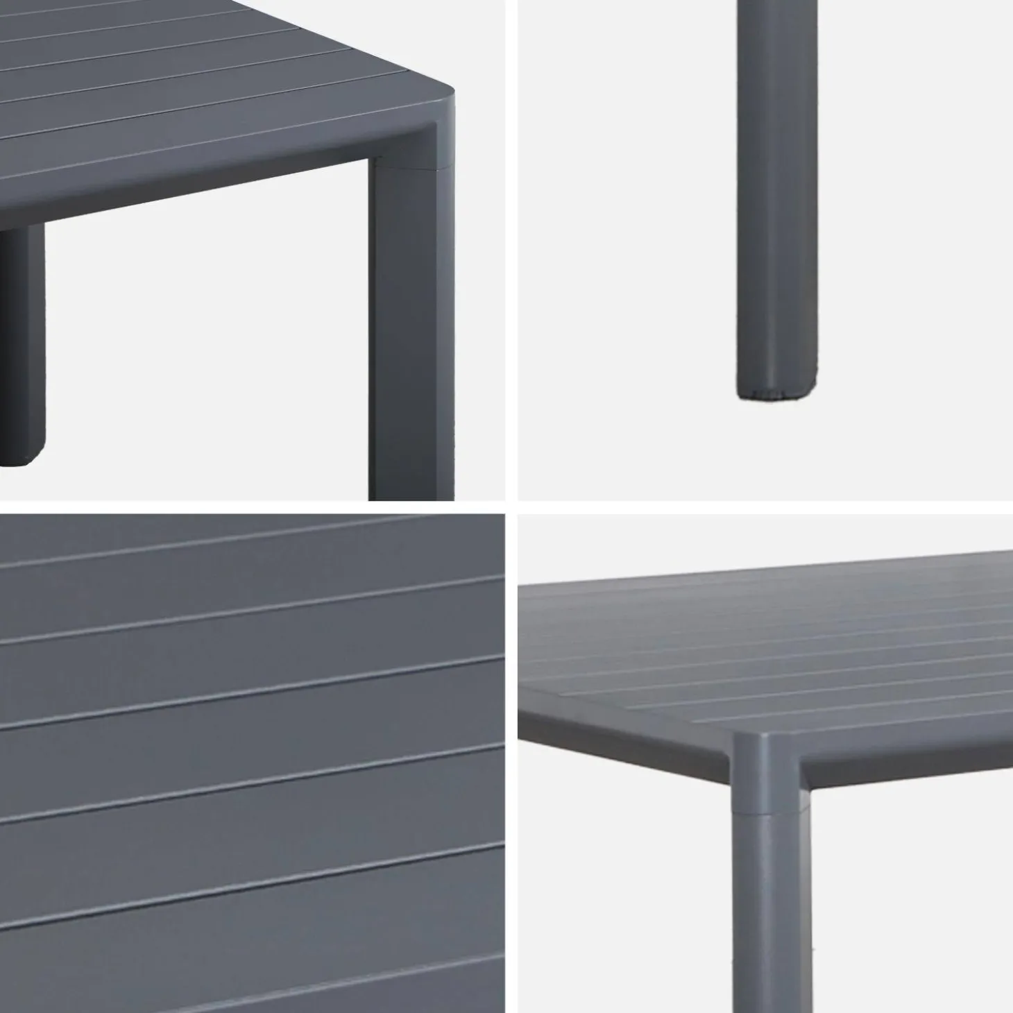 Mesa de jardín de aluminio de 8 plazas