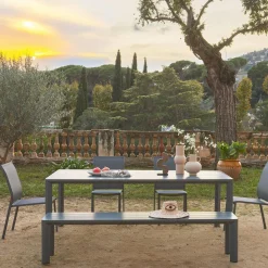 Mesa de jardín de aluminio de 8 plazas