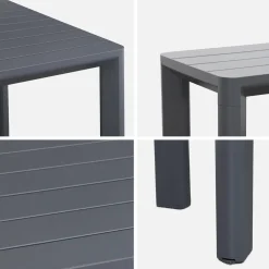 Mesa de jardín de aluminio con 2 bancos de 8 plazas