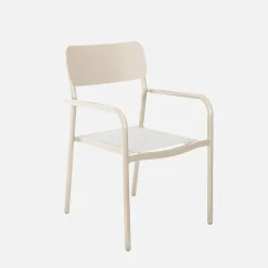 Mesa de jardín de aluminio con 1 banco y 4 sillones