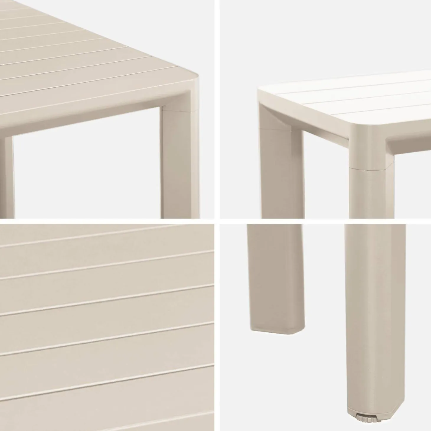 Mesa de jardín de aluminio con 1 banco y 4 sillones