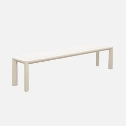 Mesa de jardín de aluminio con 1 banco y 4 sillones