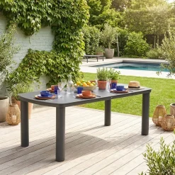 Mesa de jardín de aluminio, 10 plazas