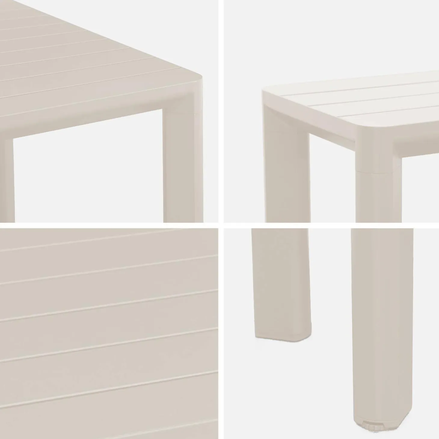 Mesa de jardín de aluminio con 2 bancos de 8 plazas