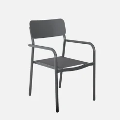 Mesa de jardín de aluminio con 1 banco y 4 sillones