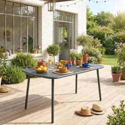 Mesa de jardín de aluminio, 4-6 plazas