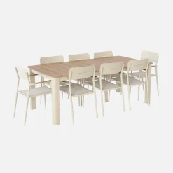 Mesa de jardín de aluminio, 8 plazas