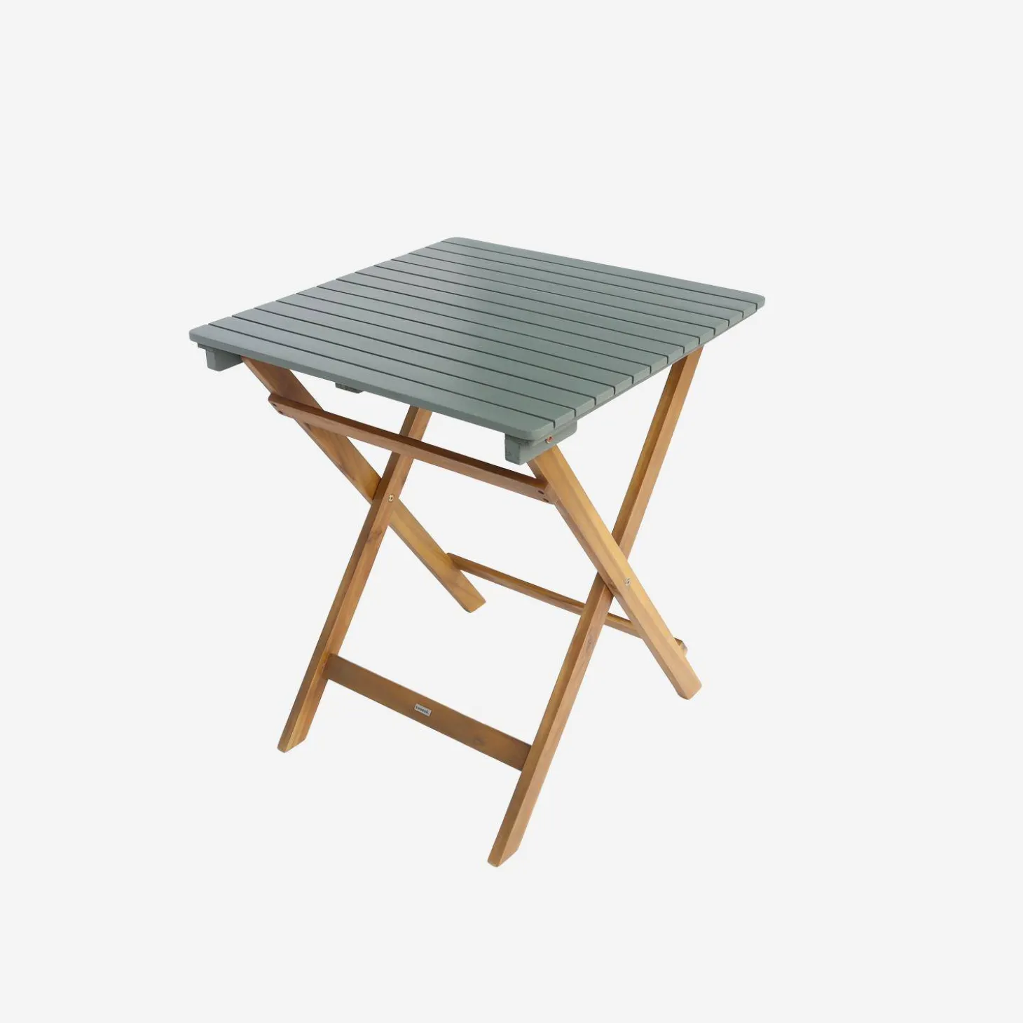 Mesa de jardín de madera de acacia con 2 sillas plegables