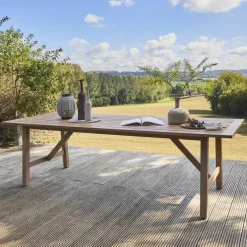 Mesa de jardín de madera de eucalipto de 8 plazas