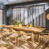 Mesa de jardín de madera de acacia con 8 sillas