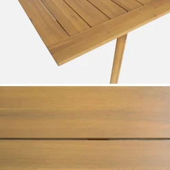 Mesa de jardín de madera de acacia con 8 sillas