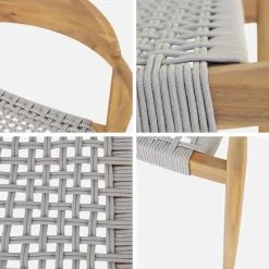 Mesa de jardín de madera de acacia con 8 sillas