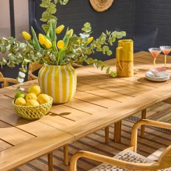Mesa de jardín de madera de acacia con 8 sillas