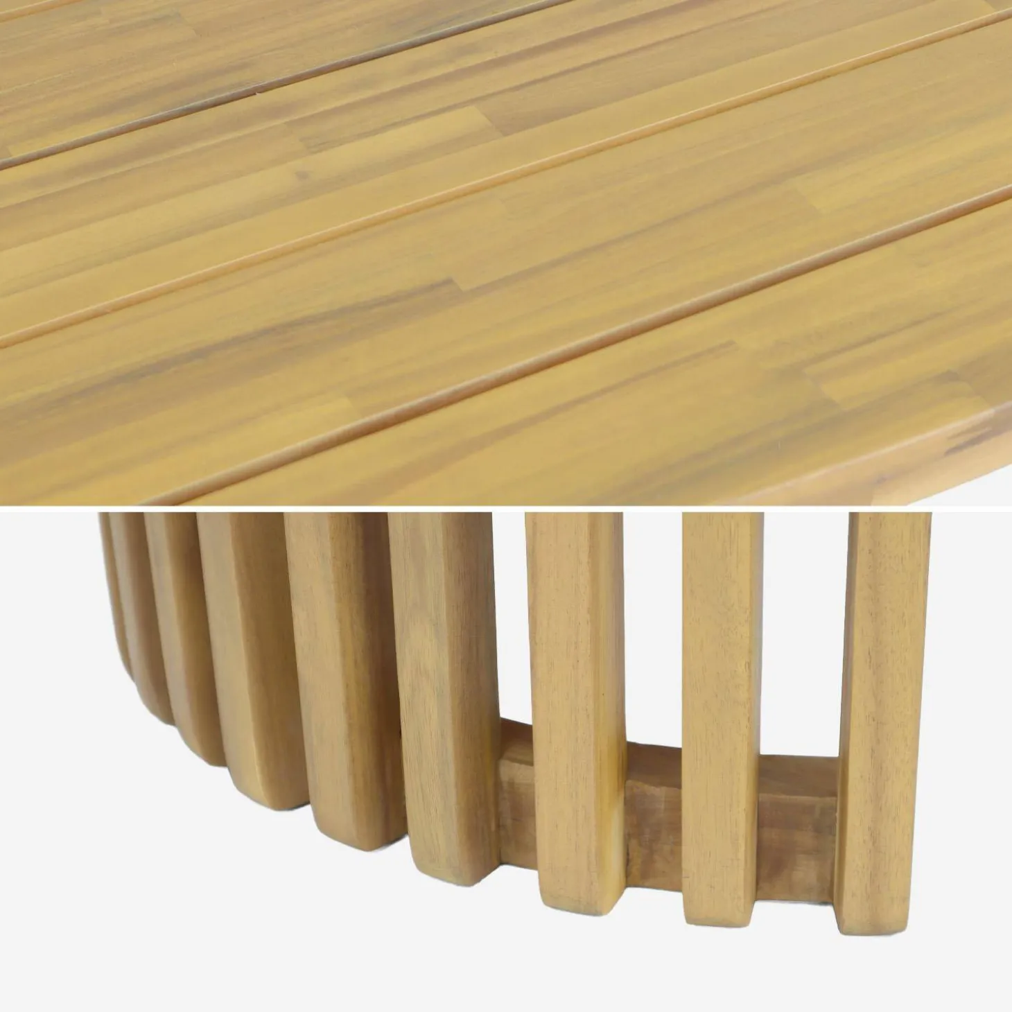 Mesa de jardín de madera de acacia, 6 plazas