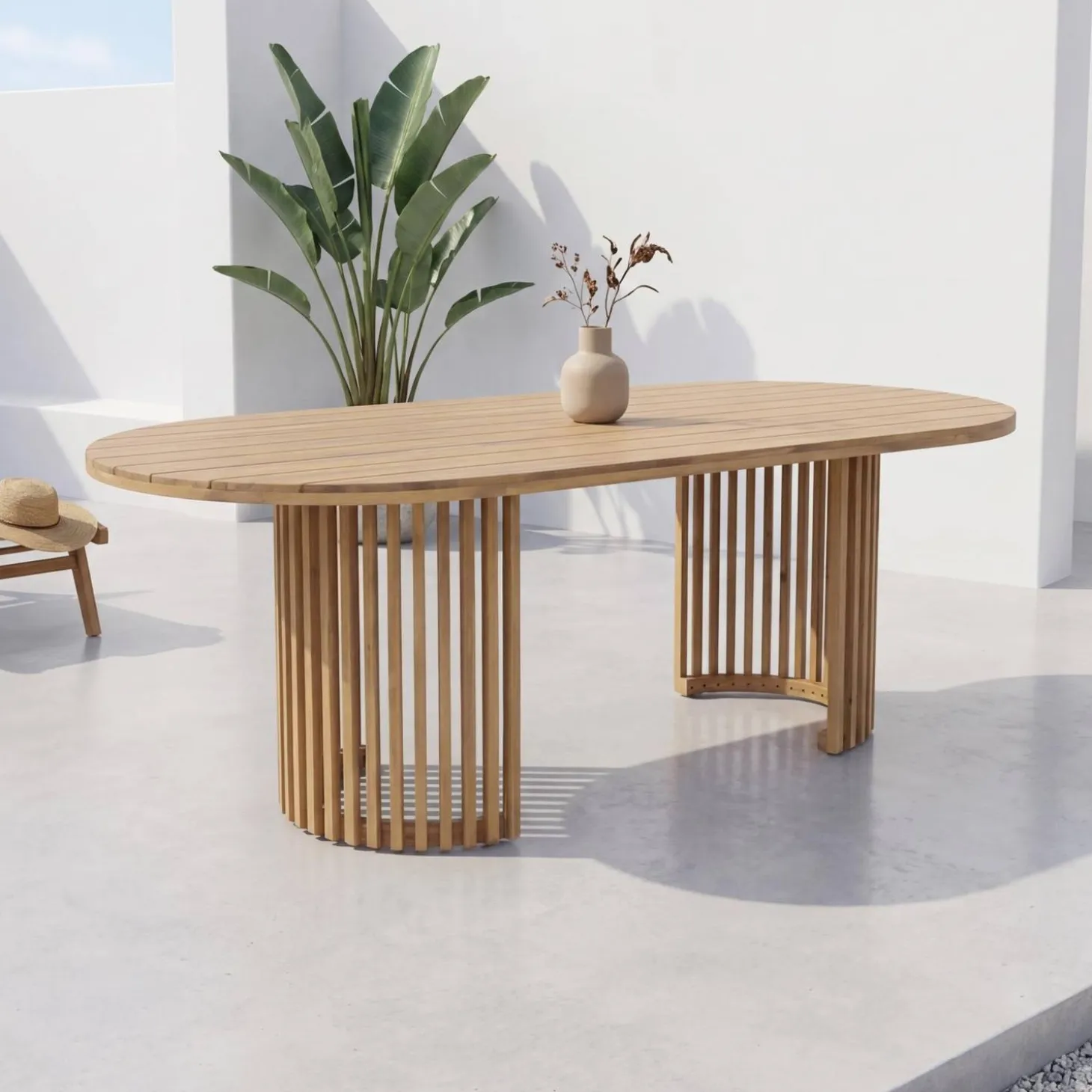 Mesa de jardín de madera de acacia, 6 plazas