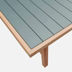 Mesa de jardín de madera de acacia y aluminio, 8 plazas