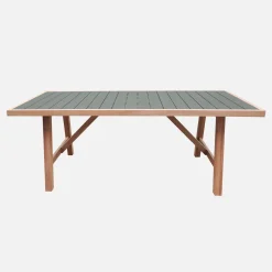 Mesa de jardín de madera de acacia y aluminio, 8 plazas