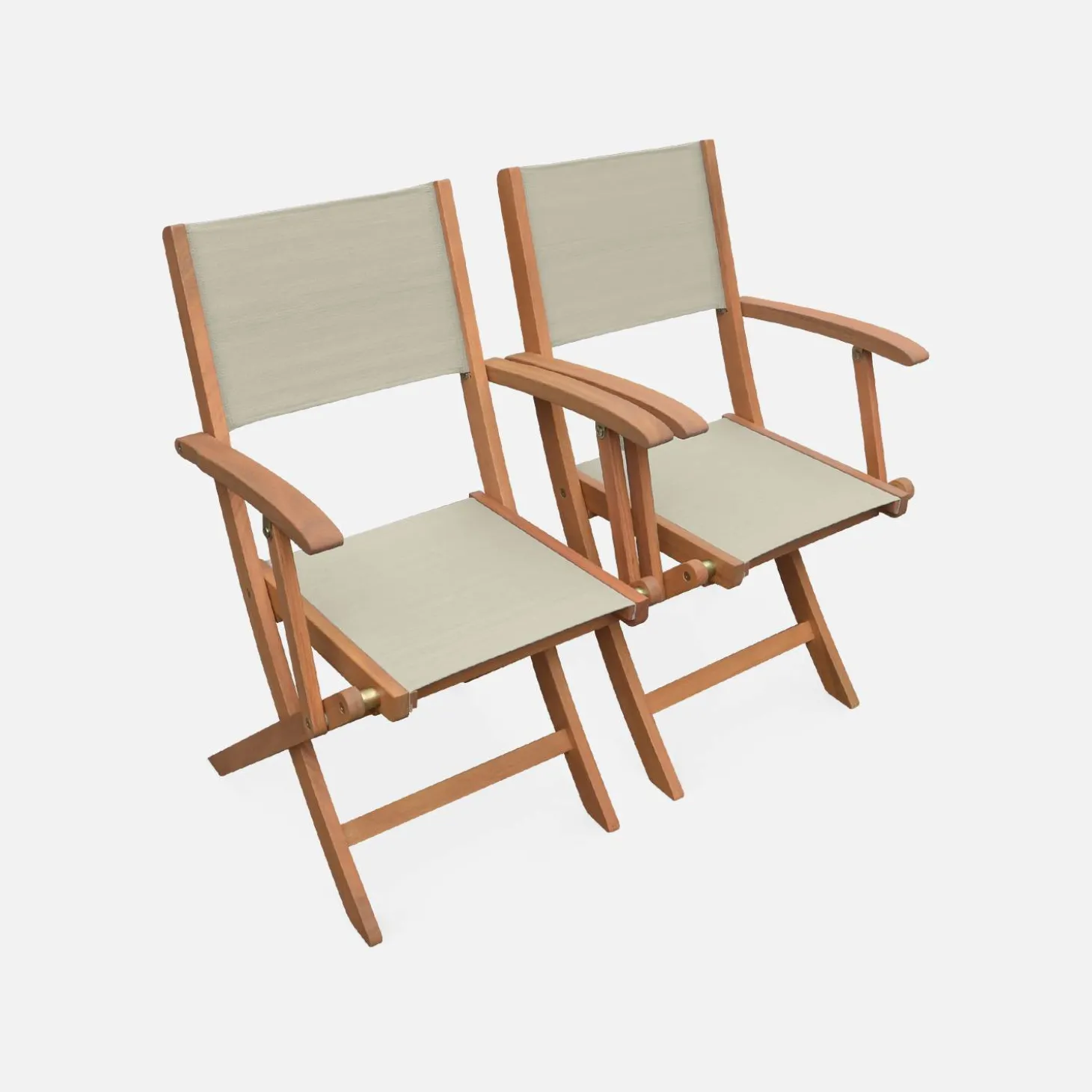 Mesa de jardín de madera extensible, 6 sillas