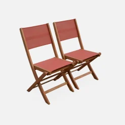 Mesa de jardín de madera extensible, 6 sillas
